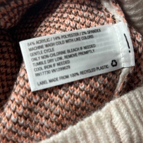 Knox Rose NWT Sweater Cottagecore Floral Blush Pink Oatmeal Casual Acrylic L $30 - Picture 5 of 7